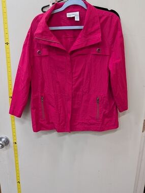 Chico's Women's Magenta Lightweight Zip-Front Jacket